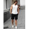 imageRuncati Mens Workout Tank Tops Summer Gym Muscle Ribbed Sleeveless Henley Shirt Casual Knitted Slim Fit Beach TeeWhite