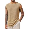 imageRuncati Mens Waffle Tank Tops Sleeveless TShirts Athletic Muscle Summer Beach Hippie ShirtsKhaki