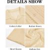 imageRuncati Mens Button Down Shirts Short Sleeve Hollow Out Knit Shirt Cuban Collar Casual Crochet Beach Summer TopsBeige