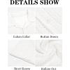 imageRuncati Mens Button Down Shirts Short Sleeve Hollow Out Knit Shirt Cuban Collar Casual Crochet Beach Summer TopsWhite