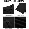 imageRuncati Mens Guayabera Shirts Short Sleeve Casual Cuban Linen Shirt Button Down Beach Summer Mexican ShirtsBlack