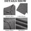imageRuncati Mens Guayabera Shirts Short Sleeve Casual Cuban Linen Shirt Button Down Beach Summer Mexican ShirtsDark Grey