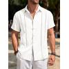 imageRuncati Mens Guayabera Shirts Short Sleeve Casual Cuban Linen Shirt Button Down Beach Summer Mexican ShirtsWhite