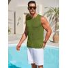 imageRuncati Mens Knitted Tank Tops Casual Sleeveless Hollow Out Crochet TShirts Muscle Summer Beach Hippie ShirtsArmy Green