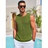 imageRuncati Mens Knitted Tank Tops Casual Sleeveless Hollow Out Crochet TShirts Muscle Summer Beach Hippie ShirtsArmy Green