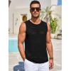 imageRuncati Mens Knitted Tank Tops Casual Sleeveless Hollow Out Crochet TShirts Muscle Summer Beach Hippie ShirtsBlack