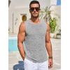 imageRuncati Mens Knitted Tank Tops Casual Sleeveless Hollow Out Crochet TShirts Muscle Summer Beach Hippie ShirtsGray