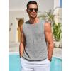 imageRuncati Mens Knitted Tank Tops Casual Sleeveless Hollow Out Crochet TShirts Muscle Summer Beach Hippie ShirtsGray