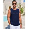 imageRuncati Mens Knitted Tank Tops Casual Sleeveless Hollow Out Crochet TShirts Muscle Summer Beach Hippie ShirtsNavy
