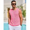 imageRuncati Mens Knitted Tank Tops Casual Sleeveless Hollow Out Crochet TShirts Muscle Summer Beach Hippie ShirtsPink
