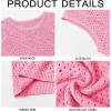imageRuncati Mens Knitted Tank Tops Casual Sleeveless Hollow Out Crochet TShirts Muscle Summer Beach Hippie ShirtsPink