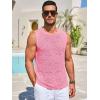 imageRuncati Mens Knitted Tank Tops Casual Sleeveless Hollow Out Crochet TShirts Muscle Summer Beach Hippie ShirtsPink