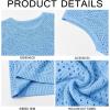 imageRuncati Mens Knitted Tank Tops Casual Sleeveless Hollow Out Crochet TShirts Muscle Summer Beach Hippie ShirtsSky Blue