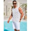 imageRuncati Mens Knitted Tank Tops Casual Sleeveless Hollow Out Crochet TShirts Muscle Summer Beach Hippie ShirtsWhite