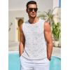 imageRuncati Mens Knitted Tank Tops Casual Sleeveless Hollow Out Crochet TShirts Muscle Summer Beach Hippie ShirtsWhite
