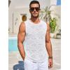imageRuncati Mens Knitted Tank Tops Casual Sleeveless Hollow Out Crochet TShirts Muscle Summer Beach Hippie ShirtsWhite