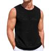 imageRuncati Mens Knitted Tank Tops Casual Sleeveless Hollow Out Crochet TShirts Muscle Summer Beach Hippie ShirtsBlack
