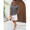 imageRuncati Mens Cuban Guayabera Shirts Short Sleeve Linen Casual Shirt Button Down Beach Summer Mexican ShirtsDark Grey