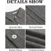 imageRuncati Mens Cuban Guayabera Shirts Short Sleeve Linen Casual Shirt Button Down Beach Summer Mexican ShirtsDark Grey