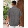imageRuncati Mens Cuban Guayabera Shirts Short Sleeve Linen Casual Shirt Button Down Beach Summer Mexican ShirtsDark Grey