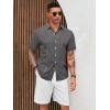 imageRuncati Mens Cuban Guayabera Shirts Short Sleeve Linen Casual Shirt Button Down Beach Summer Mexican ShirtsDark Grey