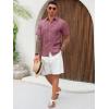 imageRuncati Mens Cuban Guayabera Shirts Short Sleeve Linen Casual Shirt Button Down Beach Summer Mexican ShirtsFuchsia