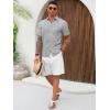 imageRuncati Mens Cuban Guayabera Shirts Short Sleeve Linen Casual Shirt Button Down Beach Summer Mexican ShirtsGrey
