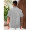 imageRuncati Mens Cuban Guayabera Shirts Short Sleeve Linen Casual Shirt Button Down Beach Summer Mexican ShirtsGrey