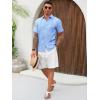 imageRuncati Mens Cuban Guayabera Shirts Short Sleeve Linen Casual Shirt Button Down Beach Summer Mexican ShirtsLight Blue