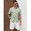 imageRuncati Mens Cuban Guayabera Shirts Short Sleeve Linen Casual Shirt Button Down Beach Summer Mexican ShirtsMint Color