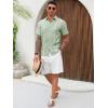 imageRuncati Mens Cuban Guayabera Shirts Short Sleeve Linen Casual Shirt Button Down Beach Summer Mexican ShirtsMint Color