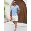 imageRuncati Mens Cuban Guayabera Shirts Short Sleeve Linen Casual Shirt Button Down Beach Summer Mexican ShirtsSky Blue