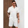 imageRuncati Mens Cuban Guayabera Shirts Short Sleeve Linen Casual Shirt Button Down Beach Summer Mexican ShirtsWhite