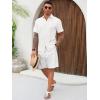 imageRuncati Mens Cuban Guayabera Shirts Short Sleeve Linen Casual Shirt Button Down Beach Summer Mexican ShirtsWhite