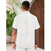 imageRuncati Mens Cuban Guayabera Shirts Short Sleeve Linen Casual Shirt Button Down Beach Summer Mexican ShirtsWhite