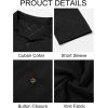imageRuncati Mens Knit Button Down Shirts Casual Cuban Collar Short Sleeve Shirt Summer Beach Hollow Out TopsBlack