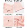 imageRuncati Mens Knit Button Down Shirts Casual Cuban Collar Short Sleeve Shirt Summer Beach Hollow Out TopsPink