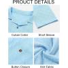 imageRuncati Mens Knit Button Down Shirts Casual Cuban Collar Short Sleeve Shirt Summer Beach Hollow Out TopsSky Blue