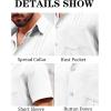 imageRuncati Mens Linen Shirt Guayabera Cuban Short Sleeve Button Down Summer Beach Hippie ShirtsWhite