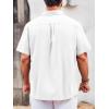 imageRuncati Mens Linen Shirt Guayabera Cuban Short Sleeve Button Down Summer Beach Hippie ShirtsWhite