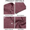 imageRuncati Mens Short Sleeve Linen Shirts Button Down Casual Texture Summer Beach Wedding TopsDark Red