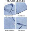 imageRuncati Mens Short Sleeve Linen Shirts Button Down Casual Texture Summer Beach Wedding TopsLight Blue