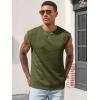 imageRuncati Mens Workout Tank Tops Waffle Casual Sleeveless T Shirts Gym Cut Off Beach Summer TeeArmy Green