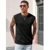 imageRuncati Mens Workout Tank Tops Waffle Casual Sleeveless T Shirts Gym Cut Off Beach Summer TeeBlack
