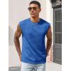 imageRuncati Mens Workout Tank Tops Waffle Casual Sleeveless T Shirts Gym Cut Off Beach Summer TeeBlue