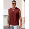 imageRuncati Mens Workout Tank Tops Waffle Casual Sleeveless T Shirts Gym Cut Off Beach Summer TeeBurgundy