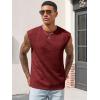 imageRuncati Mens Workout Tank Tops Waffle Casual Sleeveless T Shirts Gym Cut Off Beach Summer TeeBurgundy