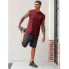 imageRuncati Mens Workout Tank Tops Waffle Casual Sleeveless T Shirts Gym Cut Off Beach Summer TeeBurgundy
