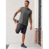 imageRuncati Mens Workout Tank Tops Waffle Casual Sleeveless T Shirts Gym Cut Off Beach Summer TeeDark Grey