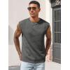 imageRuncati Mens Workout Tank Tops Waffle Casual Sleeveless T Shirts Gym Cut Off Beach Summer TeeDark Grey